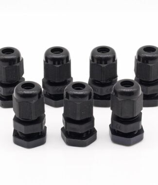 Plastic Waterproof Cable Gland Connector M18 x 1.5 Black