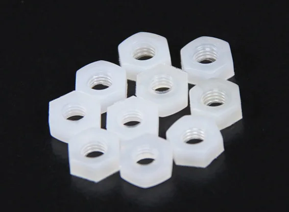 White nylon Nut M3