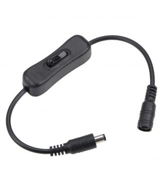 Black DC Male to Female Plug Extension 304 Switch