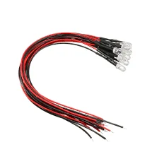 DC 12V LED Diodes 10cm Pre Wired 10mm Mix Color + Cap