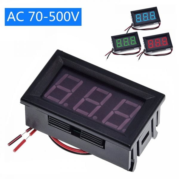 Red 0.56inch AC 220V 2 Wire AC Voltmeter 70V ~ 500V