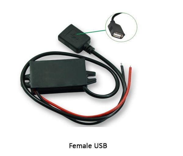 Waterproof DC to DC converter 12-48v to 5v USB Female (3A/15W)