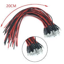 22-28V 10MM Red LED + 20 CM Cable