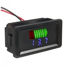 Blue 12-60V DC Dual Display Waterproof Voltage Meter
