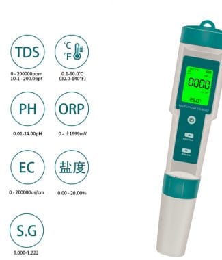 C600 Blue PH/TDS/EC/ORP/SALY/SG/TEMP Quality Tester + Battery