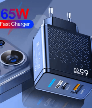GaN 65W USB UK Charger PD Type C +USB Dual Port
