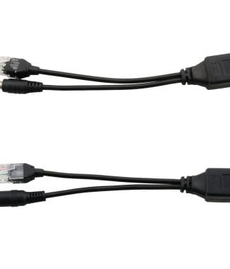 1 Pair Black 12V RJ45 Injector POE Splitter Adapter Cable