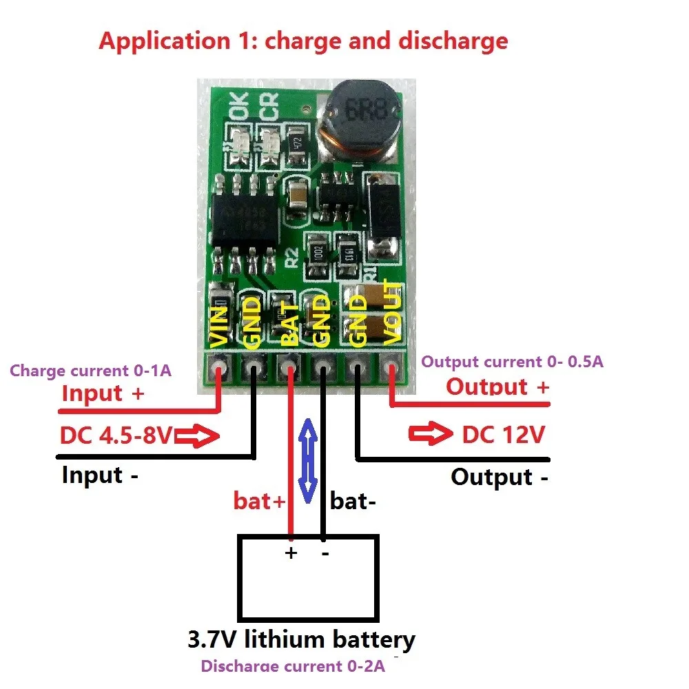 10W Charge and Discharge Booster Module Output 12V