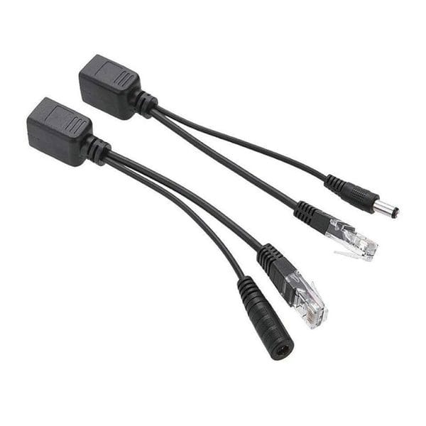 Black 12V PoE Injector Adapter Cable DC Female Plug
