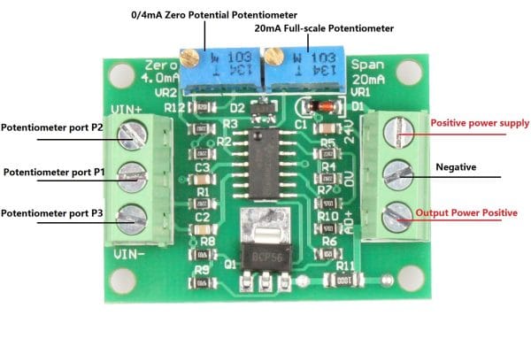 Voltage to Current Module 0-15V to 0-20mA Converter