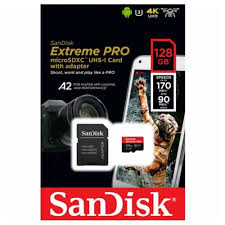 Sandisk Extreme Pro 128GB Micro SDXC UHS-I V30 A2 + Adapter