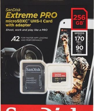 Sandisk Extreme Pro 256GB Micro SDXC UHS-I V30 A2 + Adapter